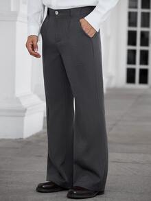 HUEFORM Men's Slim Fit Grey Dress Pants - Grey - View 5