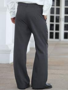 HUEFORM Men's Slim Fit Grey Dress Pants - Grey - View 2