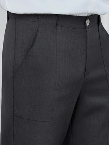 HUEFORM Men's Slim Fit Grey Dress Pants - Grey - View 6