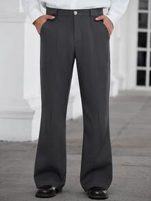 HUEFORM Men's Slim Fit Grey Dress Pants - Grey - View 3