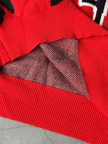 STEELVANCE Men's Letter Flame Pattern Drop Shoulder Long Sleeve Casual Streetwear Sweater Going Out Rave Outing Black And Red Halloween Fall And Winter - Black - View 9