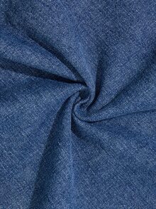 SHEIN Genkimix Kids Pakaian Anak Laki-Laki Remaja Musim Semi, Musim Gugur, dan Musim Dingin: Kardigan Rajut Blok Warna Bergaya & Longgar dengan Resleting / Jaket Denim Longgar (100% Katun) - Medium Wash - View 10