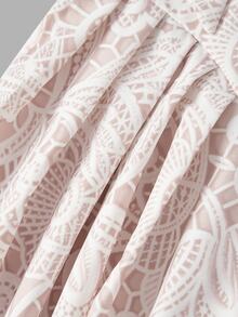SHEIN MOD Floral Romantic French Bow Long Dress Wedding Garden Vacation Pink And White Summer - Apricot - View 7