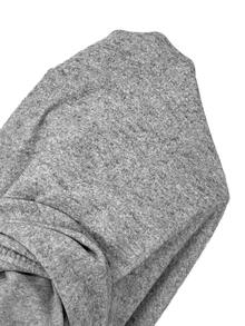 Solflare Plus Size Women Casual Drawstring Hooded Split Hem Dress, Light Gray, Autumn Fall - Light Grey - View 7