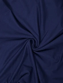 Solflare 藏蓝色休闲加大码女式长袖抽绳连帽开衩下摆连衣裙 - 藏蓝色 - 查看 7