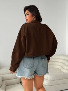 Solflare Women's Plus Size Chocolate Brown Jacket Fall - Chocolate Brown - View 2