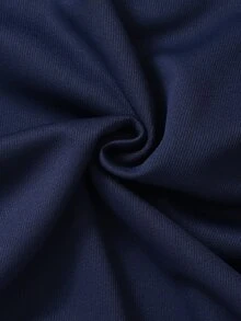 SHEIN 青少年女孩秋季套裝 2件/組 圓領 春/秋季可愛海軍藍 藍白格紋拼色字母印花長袖 學生 80年代風格 - 藏蓝色 - 查看 9