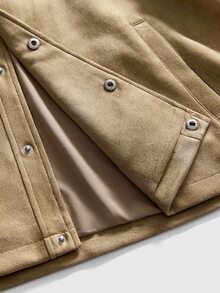 FeverCity Men's Long Sleeve Tassel Design Single-Breasted Casual Jacket - Khaki - View 8