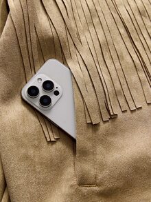 FeverCity Men's Long Sleeve Tassel Design Single-Breasted Casual Jacket - Khaki - View 10