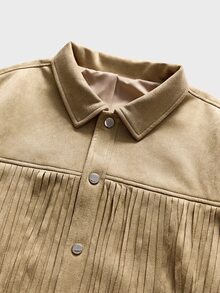 FeverCity Men's Long Sleeve Tassel Design Single-Breasted Casual Jacket - Khaki - View 7