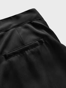 FeverCity Men's Solid Color Urban Renaissance Street Style Casual Fashion Creative Personalized Streetwear Pants - Black - View 9