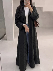 Yasmyna Spring/Summer Versatile Elegant Satin Polka Dot Commuter Fashion Slimming Women's Cardigan - Black - View 9