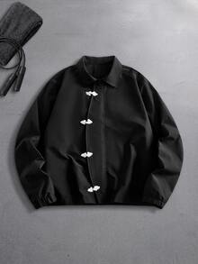 Sport MetroGents Men's Solid Color Casual Versatile Daily Travel Sports Jacket - Black - View 1