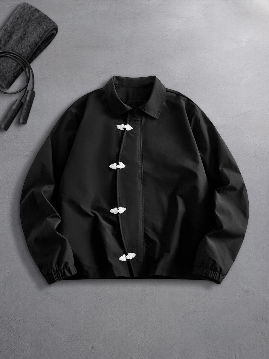 Sport MetroGents Men's Solid Color Casual Versatile Daily Travel Sports Jacket - Black - View 1