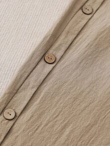 EMERY ROSE Women Solid Color Casual Daily Button Side Straight Pants - Khaki - View 4