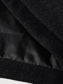 STYNVO Men's Long Sleeve Overcoat With Airplane Buckle Placket - Black - View 6