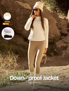 GLOWMODE DreamLyx Chill Soft Smooth Warm Lightweight Sweat-Wicking Water-Repellent Slim-Fit Down-Proof Puffer Jacket Autumn Winter Outdoor Daily Casual - Creamy White - View 1