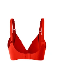 SHEIN 1pc Casual Comfortable Adjustable Shoulder Strap Maternity Nursing Bra (Jelly Style) - Red - View 4