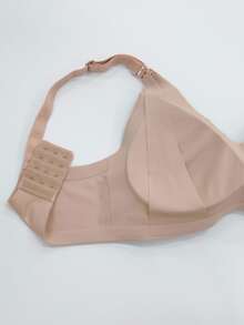 SHEIN 孕妇纯色简约哺乳文胸（带护垫） - 摩卡棕 - 查看 8