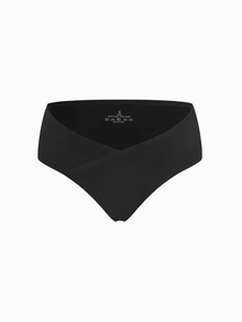SHEIN Maternity Solid Color Seamless Comfortable Brief - Black - View 3