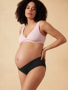 SHEIN Maternity Solid Color Seamless Comfortable Brief - Black - View 2