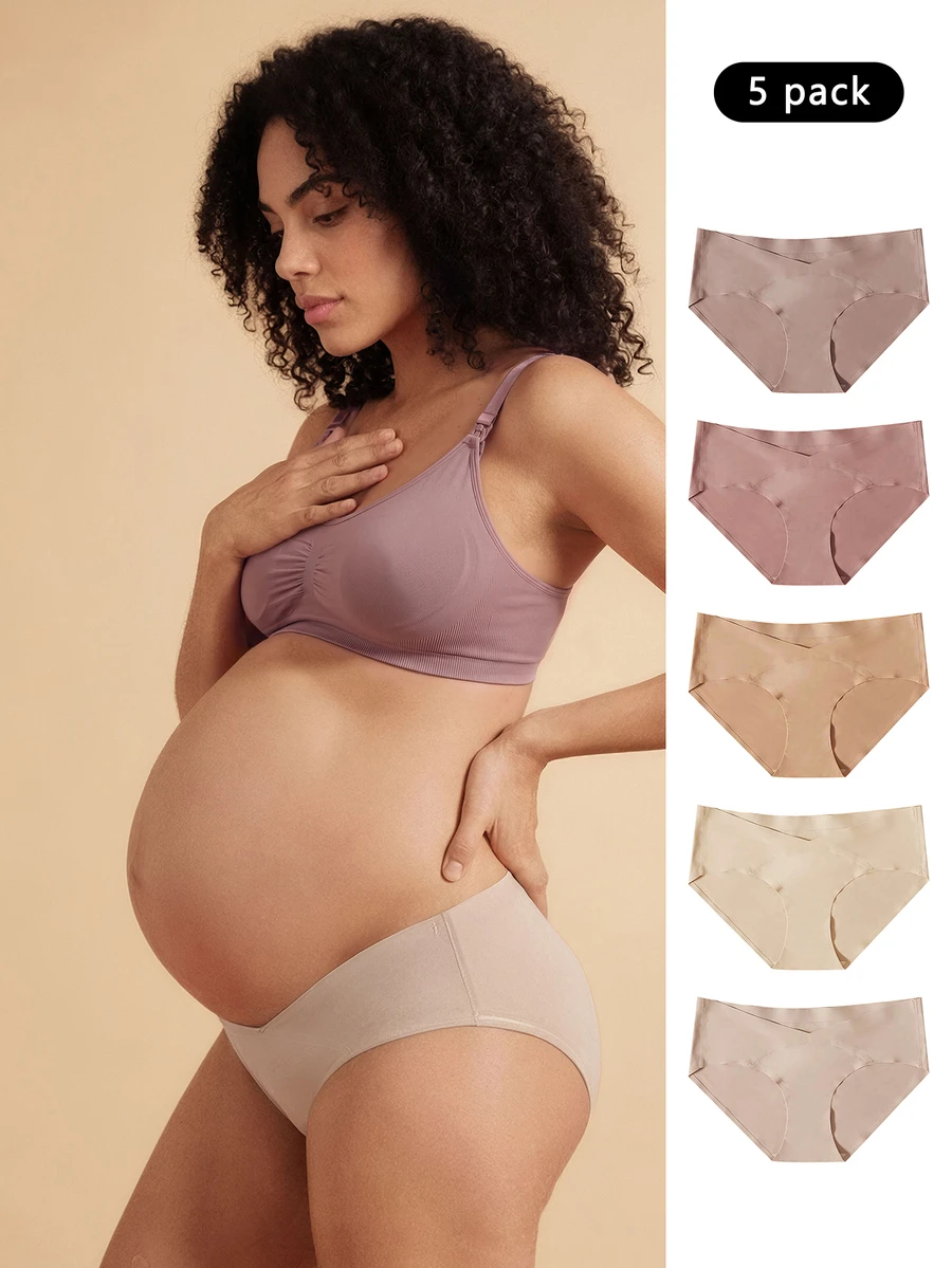 SHEIN Maternity 5pack Solid Panty For Mother - Multicolor - View 1