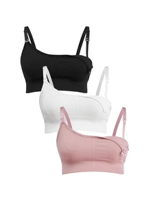 SHEIN 3pcs/Set Pregnant Women Solid Color Casual Comfortable Underwear Without Padding - Multicolor - View 6