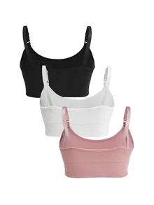 SHEIN 3pcs/Set Pregnant Women Solid Color Casual Comfortable Underwear Without Padding - Multicolor - View 5
