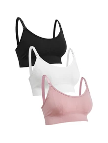 SHEIN 3pcs/Set Pregnant Women Solid Color Casual Comfortable Underwear Without Padding - Multicolor - View 7