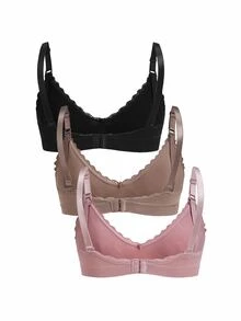 SHEIN 3pcs Seamless Maternity Underwear Set, Spaghetti Strap, Fashion & Suitable For Summer - Multicolor - View 5