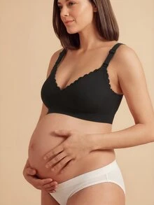 SHEIN 3pcs Seamless Maternity Underwear Set, Spaghetti Strap, Fashion & Suitable For Summer - Multicolor - View 2