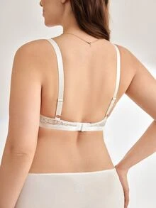 Moonlight&Mama Maternity Solid Color Lace Patchwork Nursing Sexy Lingerie Bra - White - View 5