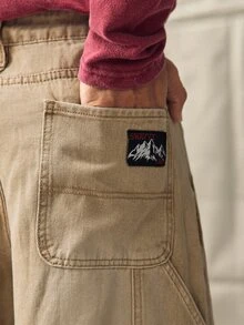 Norleigh Men's Fashion Button Pocket Jeans Streetwear Versatile - Khaki - View 7