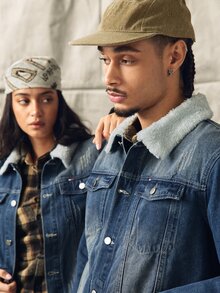 Norleigh Jaket Denim Lengan Panjang Gaya Retro Amerika untuk Pria, Cocok untuk Musim Gugur - Medium Wash - View 6