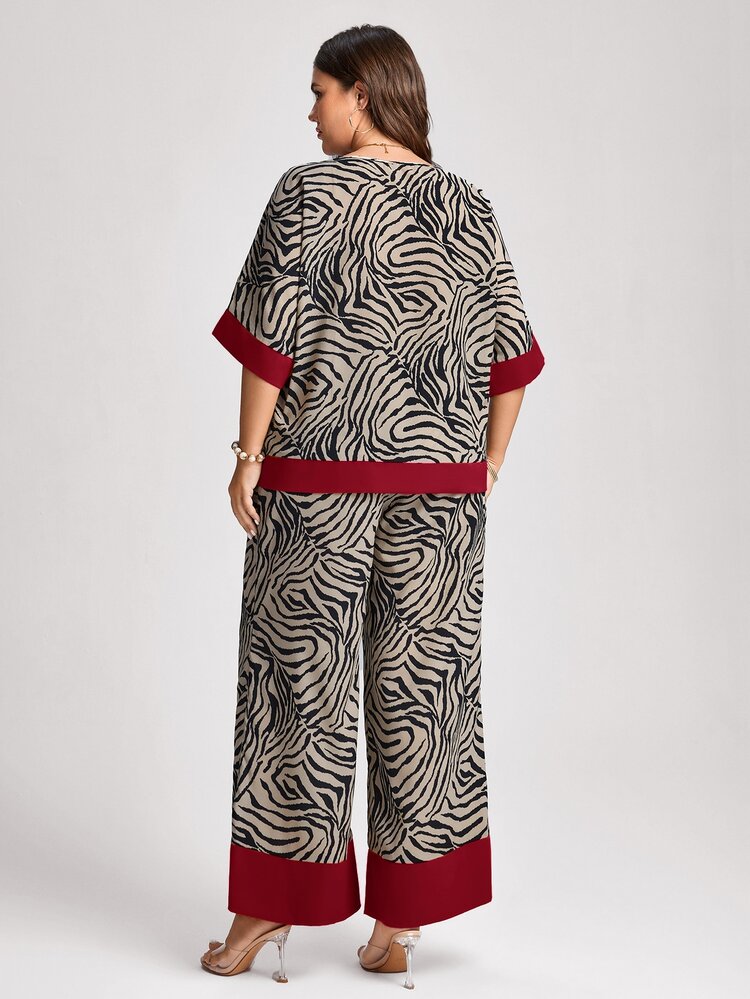 Comfylo Plus Size Co-Ords Fall - Multicolor - View 4