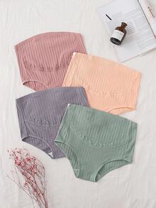 SHEIN 4pack Maternity Contrast Lace Panty For Mother - Multicolor - View 4