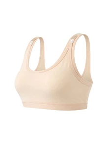Moonlight&Mama Clip-On Nursing Bra With Underwire, Lift Support, Easy Nursing, Full Cup, Sporty Style, Comfortable, Casual, Everyday, Plus Size Maternity & Nursing Bra - Apricot - View 5