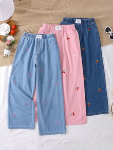SHEIN Genkimix Kids 3PCS Tween Girls Jeans - Multicolor - View 4