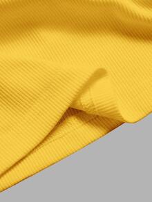 Slaydiva Casual All-Match White Cami Top With Deep U-Neck And Racerback, Yellow Everyday Home Summer - Yellow - View 5