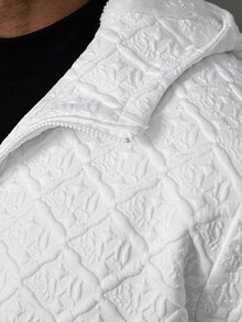 SLATEMANN Men's Solid Color Zipper Casual Versatile Winter Padded Coat - White - View 2