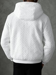 SLATEMANN Men's Solid Color Zipper Casual Versatile Winter Padded Coat - White - View 5