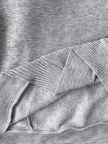 SHEIN Maternity Nursing Long Sleeve Daily Hooded Sweatshirt - Grey - View 9