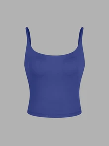 SHEIN Velisys Spring/Summer Girls' High Elasticity Sports Camisole Tank Top - Multicolor - View 8