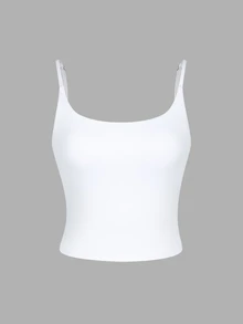 SHEIN Velisys Spring/Summer Girls' High Elasticity Sports Camisole Tank Top - Multicolor - View 10