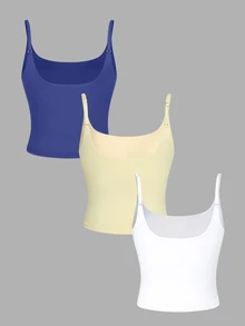 SHEIN Velisys Spring/Summer Girls' High Elasticity Sports Camisole Tank Top - Multicolor - View 2