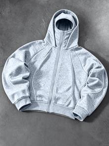 Major Grit Men's Colorblock Casual Daily Wear Hoodie - Grey - View 1