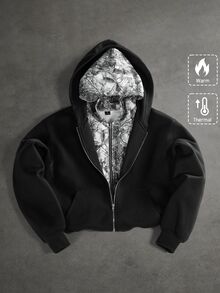 SLATEMANN Men's Fashion Minimalist Sweatshirt Hooded Sweatshirt - Black - View 2