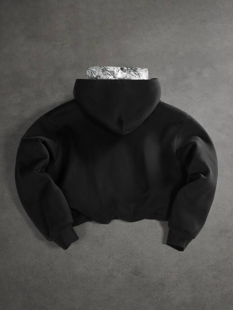 SLATEMANN Men's Fashion Minimalist Sweatshirt Hooded Sweatshirt - Black - View 3