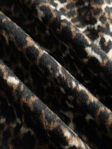ROMWE MEN Men's Leopard Print Casual Versatile Daily Wear Jacket - Chocolate Brown - View 6
