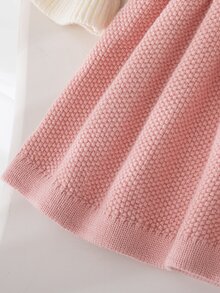 SHEIN Playful Pals 女婴可爱休闲拼色毛衣裙 - 淺粉色 - 查看 6